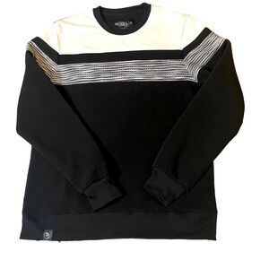 BROOKLYN Standard Black and White Mens Sweater Size Medium NWT